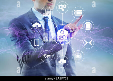 The fog and edge cloud computing concept Stock Photo