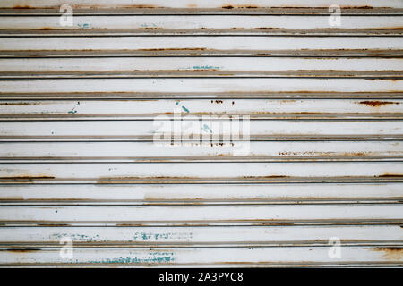 White metal shutter door texture background Stock Photo