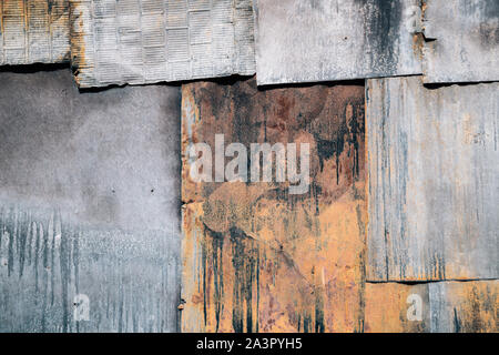 Old metal sheet wall texture background Stock Photo