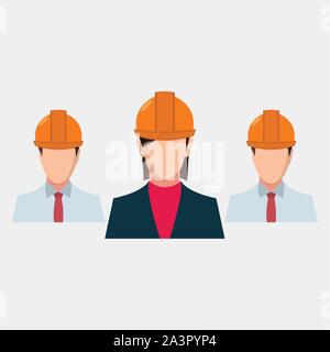 woman architect or woman engineer  manager construction symbol vector illustration Stock Vector