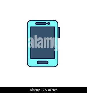 smartphone device technology icon line fill illustration Stock Vector