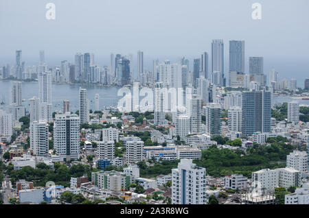 Cartagena skyline as seen from Cerro de La Popa,, the highest point in Cartagena Stock Photo