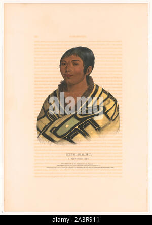 Stum-Ma-Nu, a Flat-head boy / drawn, printed & coloured at I.T. Bowen's Lithographic Establishment No. 94 Walnut St. Stock Photo