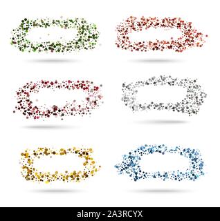 Set of Bright Abstract Circles Frames Design Elements, vector illustration. Stock Vector