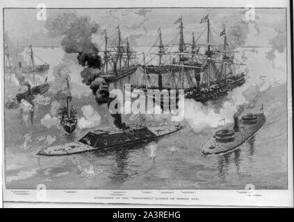 Surrender of the TENNESSEE, Battle of Mobile Bay (5 Aug. 1864) Stock Photo
