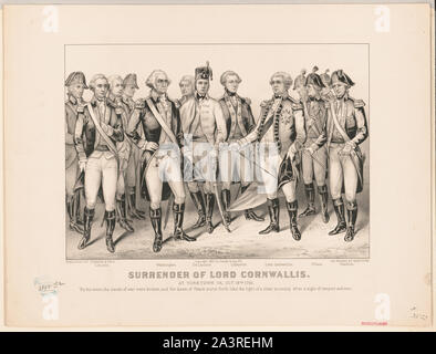 Surrender of Lord Cornwallis: at Yorktown Va. Oct 19th. 1781 Stock Photo