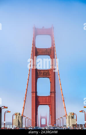 Iconic view of Golden Gate Bridge in San Francisco