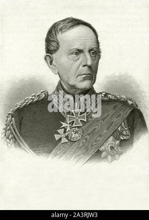 Helmuth Karl Bernhard Graf von Moltke (1800 – 1891) was a Prussian field marshal. The chief of staff of the Prussian Army for thirty years, he is rega Stock Photo