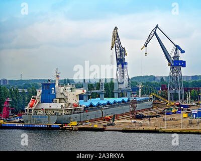 Amsterdam Netherlands North sea Canal with Western Moskow bulk carrier in dry dock Stock Photo