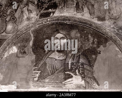 Mosaic in Kariye Mosque depicting Christ. End of the 19th century Stock Photo