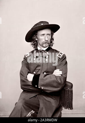 George Armstrong Custer (1839 – 1876) was a United States Army officer and cavalry commander in the American Civil War and the American Indian Wars. Stock Photo