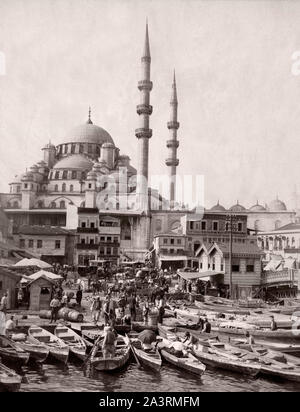 Exterior view of the Yeni Cami mosque. Turkey, Istanbul, end of the 19th century Stock Photo