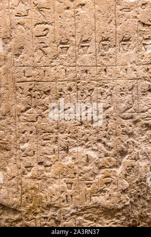 ancient Egyptian stone background wiht inscription in hieroglyphs Stock Photo