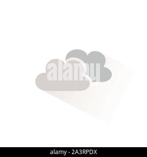 Clouds color icon with shadow. Flat vector illustration Stock Vector