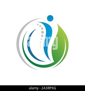 popular human health care physiotherapy chiropractic logo design vector concept Stock Vector