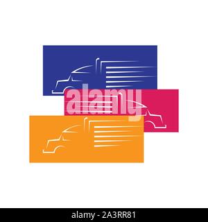 new heavy transportation parking truck logo design vector logotype sign illustration Stock Vector