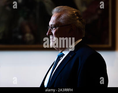 Munich, Germany. 10th Oct, 2019. Joachim Herrmann (CSU), Minister of the Interior of Bavaria, comes to the plenary session in the Landtag. Credit: Lino Mirgeler/dpa/Alamy Live News Stock Photo