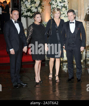 Photo Must Be Credited ©Kate Green/Alpha Press 079965 20/12/2015 Anthony McPartlin and wife Lisa Armstrong with Declan Donnelly and wife Ali Astall at the Wedding of Frank Lampard and Christine Bleakley held at St Pauls Church in Knightsbridge, London. Stock Photo