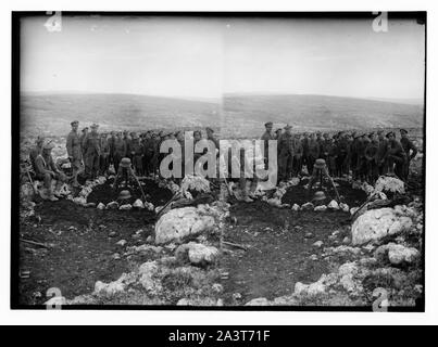 Tell el-Ful battlefield, etc. Large grave filled with dead Turks. Stock Photo