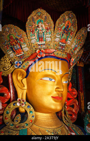 Maitreya Buddha in Thiksey Gompa, Ladakh Stock Photo