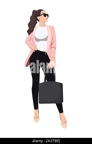 Women dressed in stylish trendy clothes - female fashion illustration Stock  Vector Image & Art - Alamy