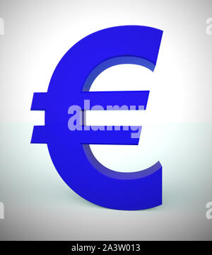 Euro sign concept icon means lots of funds or savings. Rich with cash in euros - 3d illustration Stock Photo