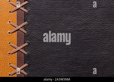 Black and brown leather background, backdrop with texture Stock Photo