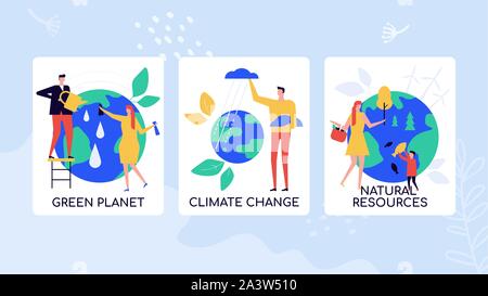 Eco-friendly lifestyle flat vector colorful banner template Stock Vector