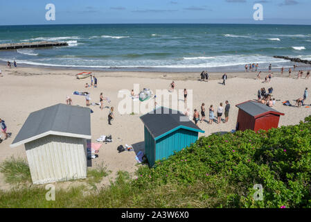 Tisvildeleje, Denmark - 27 June 2019: people on the beach of Tisvildeleje on Denmark Stock Photo