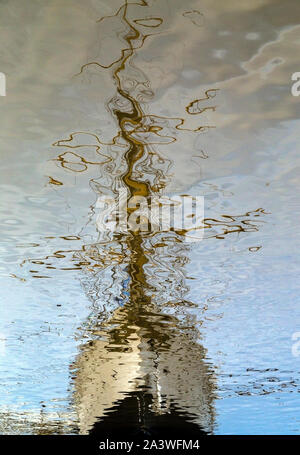Frigate Sarmiento reflections. Puerto Madero. Buenos Aires, Argentina. Stock Photo