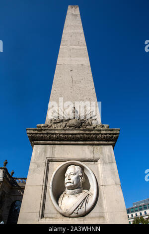 A view of the Burnaby monument, located in the grounds of St. Philips Cathedral in Birmingham, UK. Colonel Frederick Burnaby was a British Army intell Stock Photo