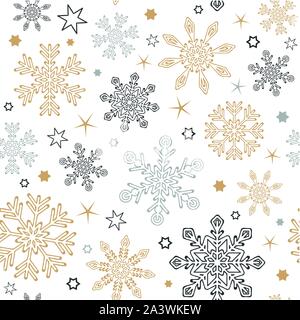 Silver Snowflakes Seamless Vector Pattern Texture Stock Vector (Royalty  Free) 1193086369