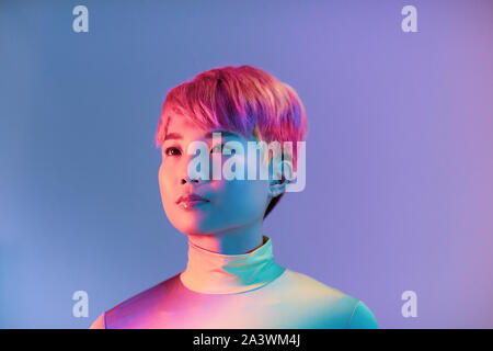 Creative shot of futuristic asian young adult Stock Photo