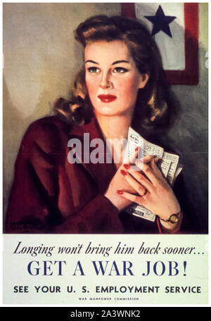American, US, WW2, Female, war work, poster, Get a war job!, 1941-1945 Stock Photo