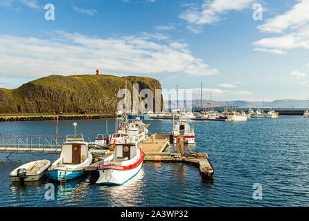 The harbour at Stykkisholmur on the Snaefellsness Peninsula in Iceland Stock Photo