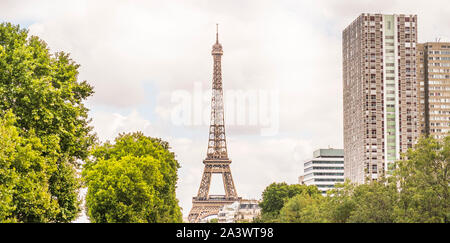 cityscape with eiffeltower and high-rise buildings Stock Photo