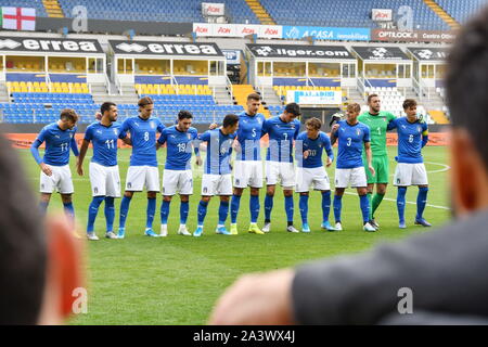 italian national team  during Tournament '8 Nazioni' 2019 - Under 20 - Italy Vs Inghilterra , Parma, Italy, 10 Oct 2019, Soccer Italian Football Team Stock Photo