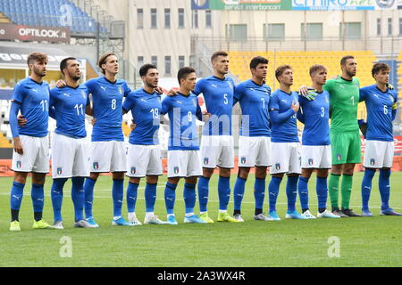 italian national team  during Tournament '8 Nazioni' 2019 - Under 20 - Italy Vs Inghilterra , Parma, Italy, 10 Oct 2019, Soccer Italian Football Team Stock Photo