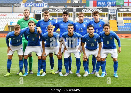 italian national team  during Tournament '8 Nazioni' 2019 - Under 20 - Italy Vs Inghilterra , Parma, Italy, 10 Oct 2019, Soccer Italian Football Team Stock Photo