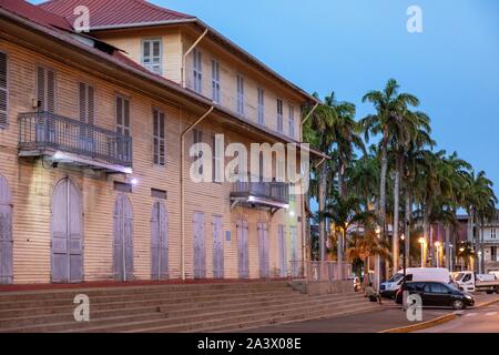 ALEXANDRE FRANCONIE MUSEUM AND LACE DES PALMISTES, RUE REMIRE, CAYENNE, FRENCH GUIANA, OVERSEAS DEPARTMENT, SOUTH AMERICA, FRANCE Stock Photo