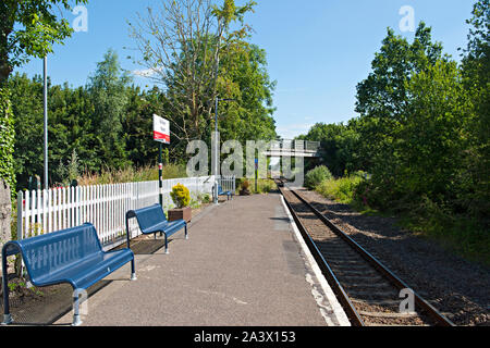 The restored Wickham Market Railway Station on the East Suffolk Line at Campsea Ashe Stock Photo