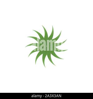 Green leaf logo. Vector technology icon illustration - vector Stock Vector