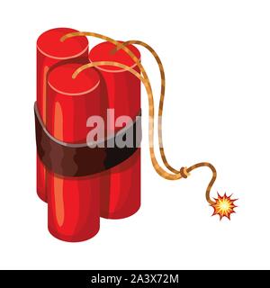 Bomb vector icon. Flat Color symbol. Pictogram is isolated on a white background. RDX bomb Vector - Vector Stock Vector