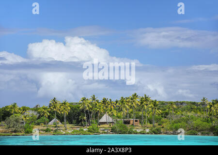 View of Faiava Island from  Ouvea, Loyalty Islands, New Caledonia. Faiava Island has a land area of only around 50 acres. Stock Photo