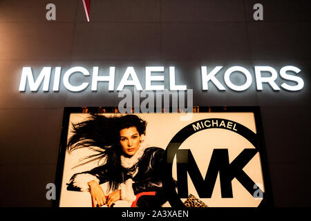 American fashion brand, Michael Kors logo seen in Shenzhen Stock