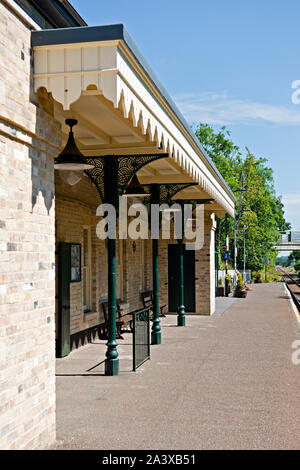 The restored Wickham Market Railway Station on the East Suffolk Line at Campsea Ashe Stock Photo