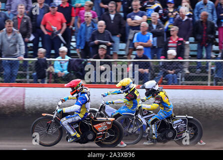 MOTALA 20190618Heat 10. Speedwaymatch i Elitserien mellan Piraterna-Västervik på Probaco arena. Foto Jeppe Gustafsson Stock Photo