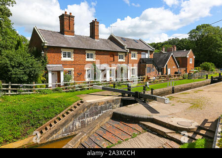 Tyrley Wharf and locks, on the Staffordshire and Shropshire border, Tyrley, Shropshire Union Canal, England, UK Stock Photo