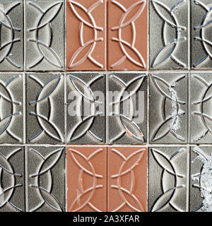 Scuffed tiles on the floor. Seamless wallpaper pattern. Stock Photo
