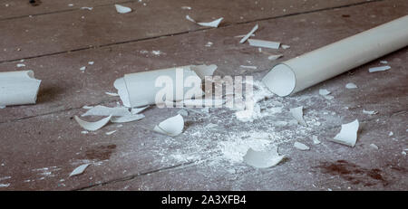 panorama broken fluorescent lamp Stock Photo